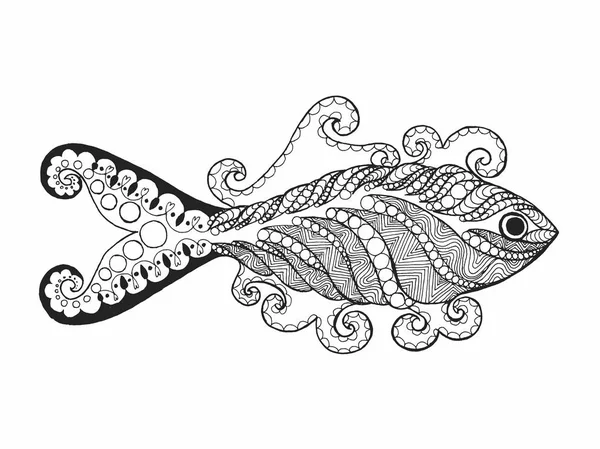 Zentangle stylizowane ryb — Wektor stockowy