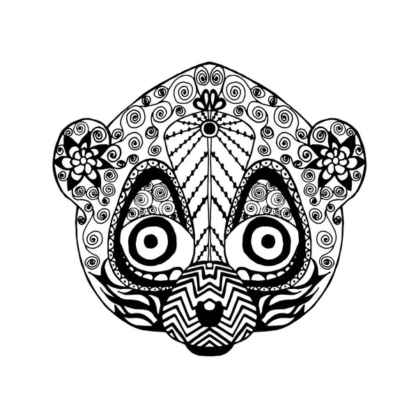 Zentangle stylizowane Lemur. Szkic do tatuażu lub t-shirt. — Wektor stockowy