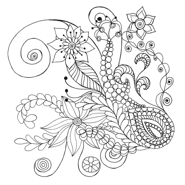 Página para colorear flores de fantasía . — Vector de stock