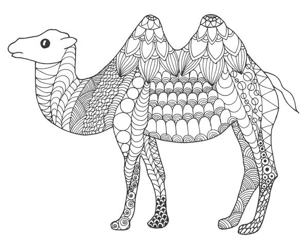 Wielbłąd Zentangle stylizowane — Wektor stockowy