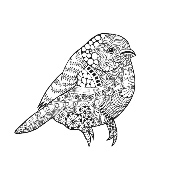 Zentangle 様式化された鳥 — ストックベクタ