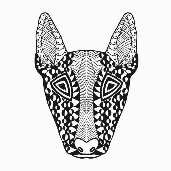 Zentangle stylizovaný býk. Náčrt tetování nebo trička. — Stockový vektor
