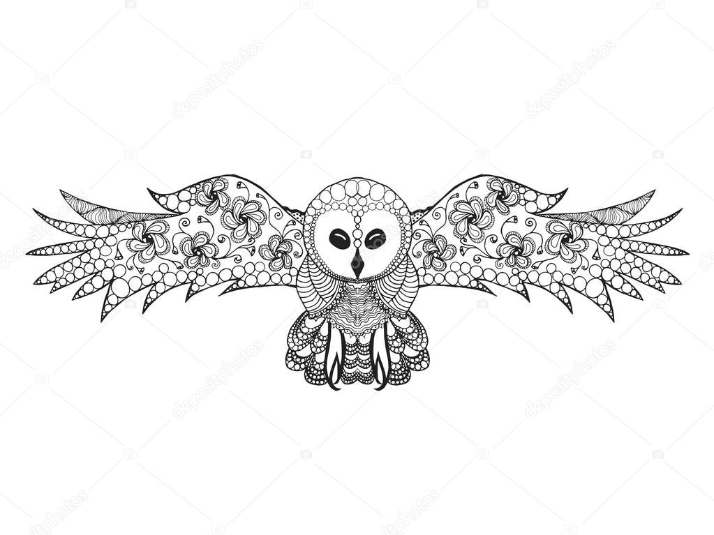 Zentangle stylized owl.