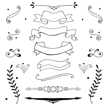 Set of hand drawn vignettes in vintage style clipart