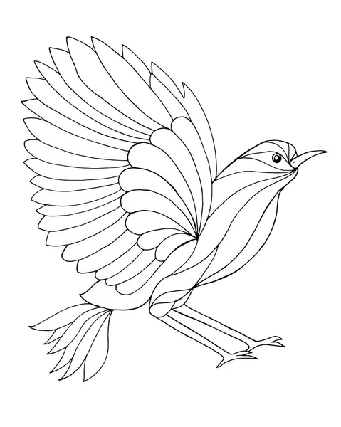 Zentangle stylisé oiseau mignon . — Image vectorielle