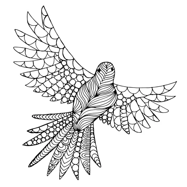 Zentangle estilizado pássaros de fantasia . — Vetor de Stock