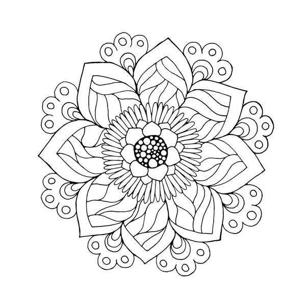 Zentangle stilisierte Fantasie Blume — Stockvektor
