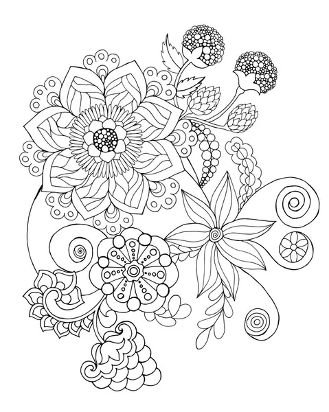 Flowers coloring page. — Stock Vector