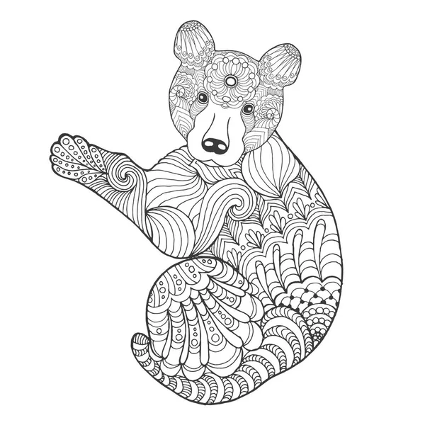 Zentangle stilizált csinos medve. — Stock Vector