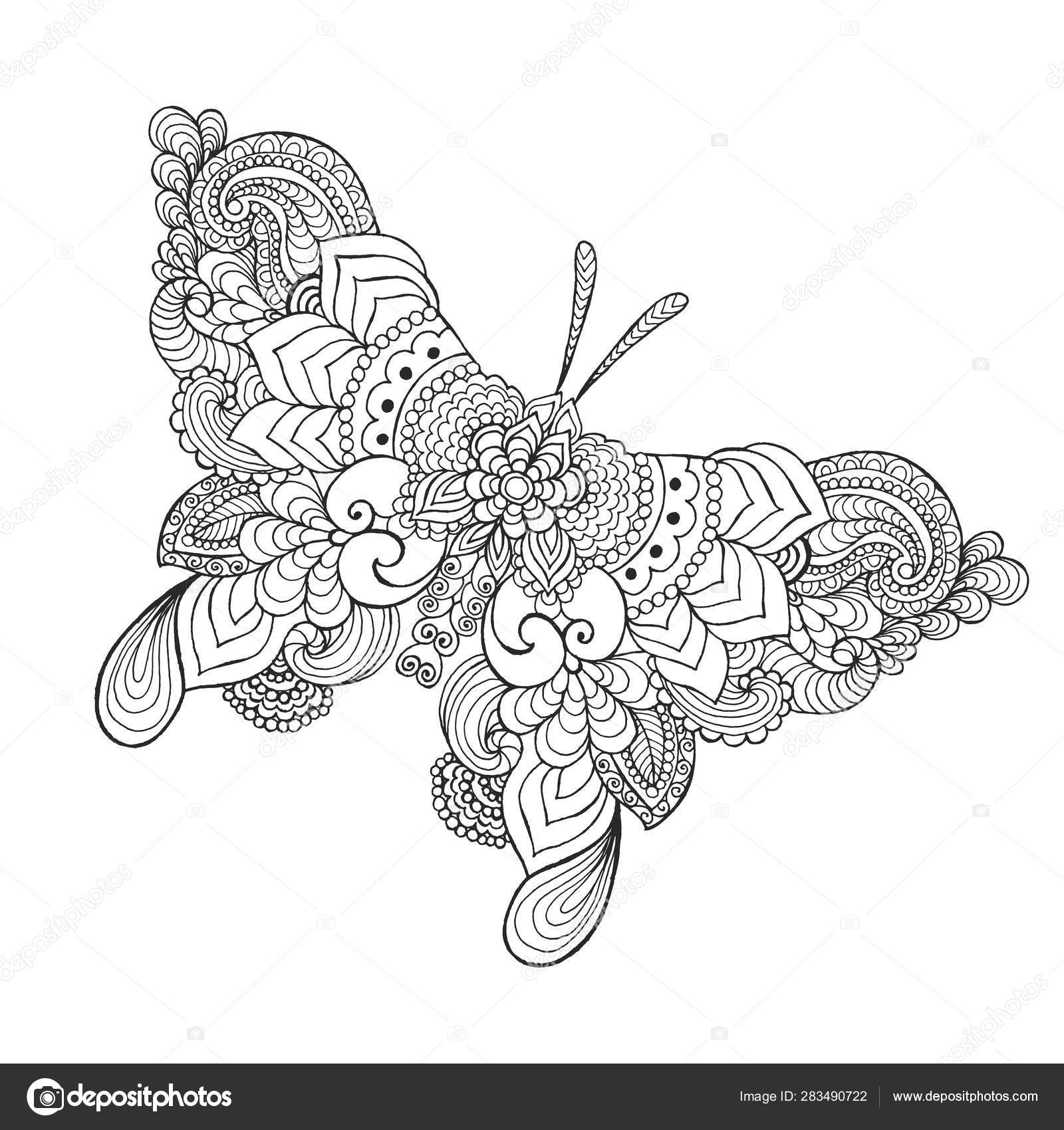 Zentangle stylized butterfly. Stock Illustration by ©Platonbaton222 ...