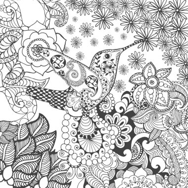 çiçekler içinde sinek kuşu