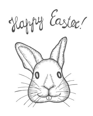 Paskalya tavşanı kartı.