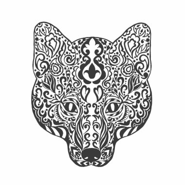 Zentangle stilize tilki kafası