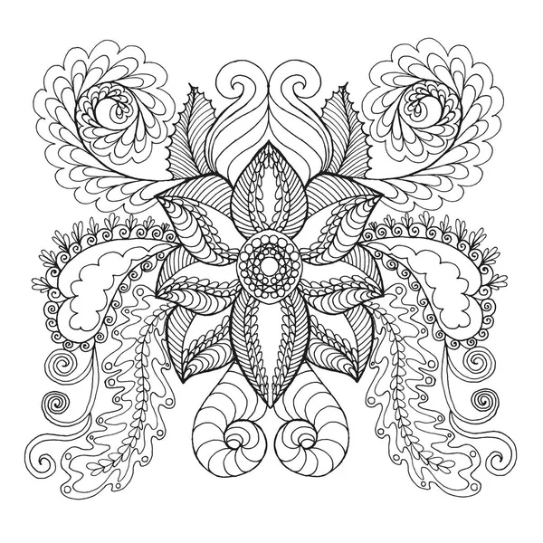 Página para colorear flores de fantasía . — Vector de stock