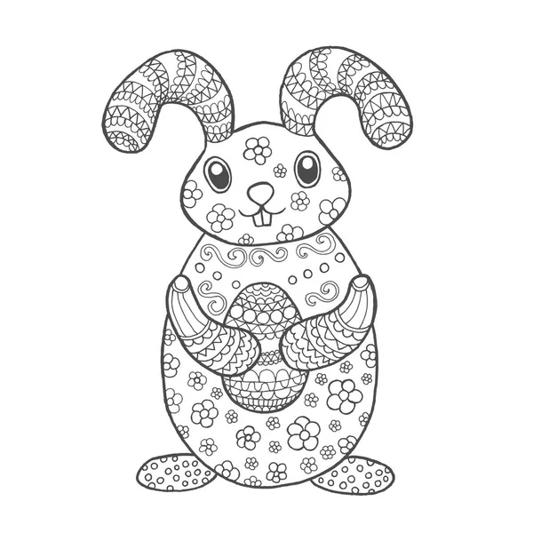 Hand drawn cute easter bunny — Stock Vector