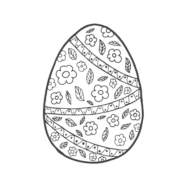 Huevo de Pascua con adornos — Vector de stock