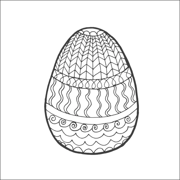 Huevo de Pascua con adornos — Vector de stock