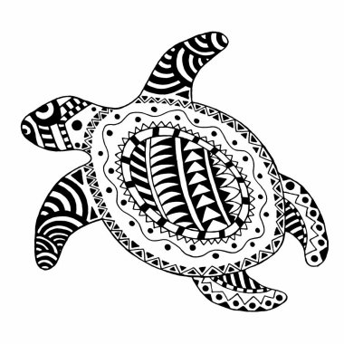 Zentangle stilize kaplumbağa.