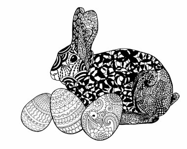 Paskalya tavşanı tavşan boyama sayfası