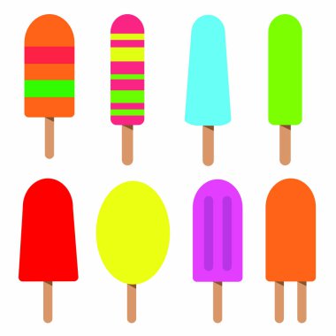 Popsicles izole vektör seti.