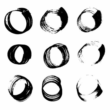 Beyaz arka plan üzerinde Grunge daireler.