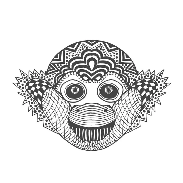 Zentangle, stylizovaný Roztomilý opičák — Stockový vektor