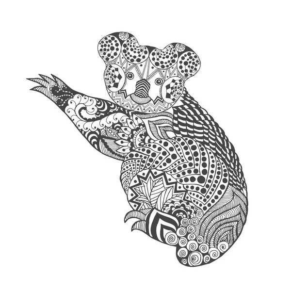 Koala stilizzato Zentangle — Vettoriale Stock