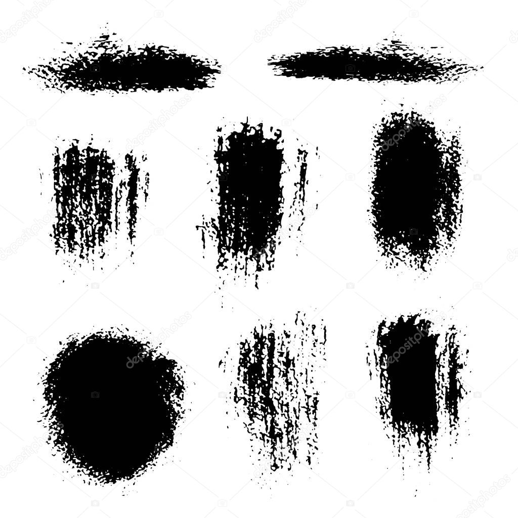 Grunge shapes on a white background.