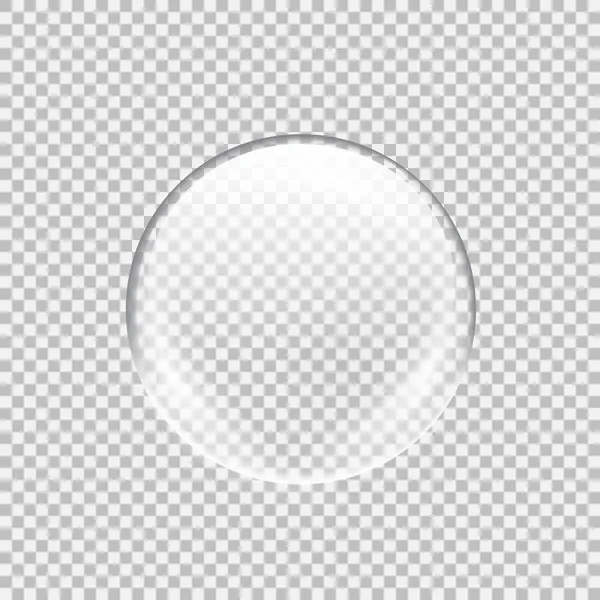 Transparent glass sphere with glares and highlights. — Stock Vector