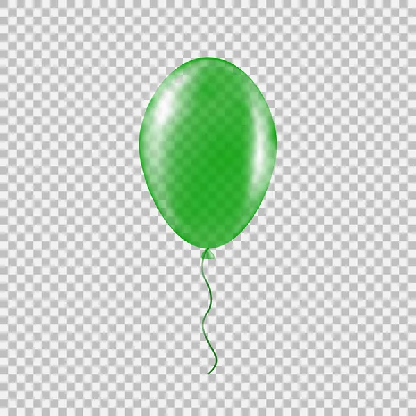 Прозрачный зелёный гелиевый шар — стоковый вектор