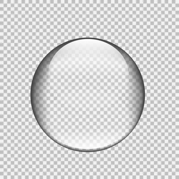 Esfera de vidrio transparente con reflejos y reflejos . — Vector de stock