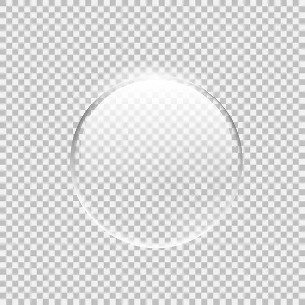 Transparent glass sphere with glares and highlights. — Stock Vector