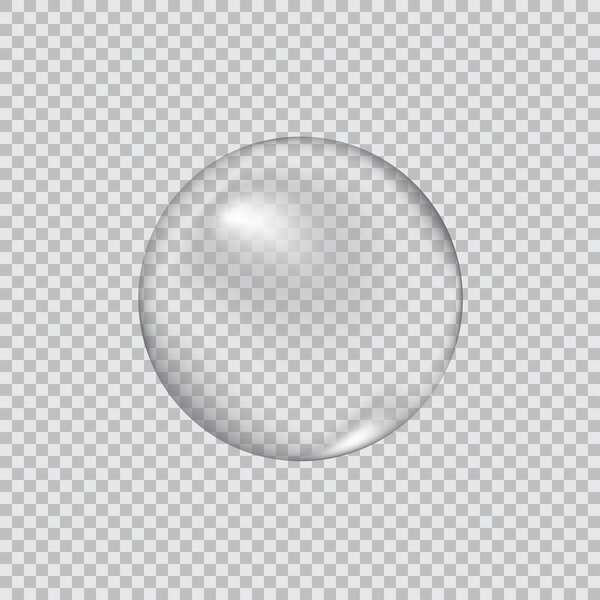 Transparent glass sphere with glares and highlights.