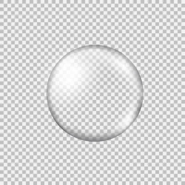 Esfera de vidrio transparente con reflejos y reflejos . — Vector de stock