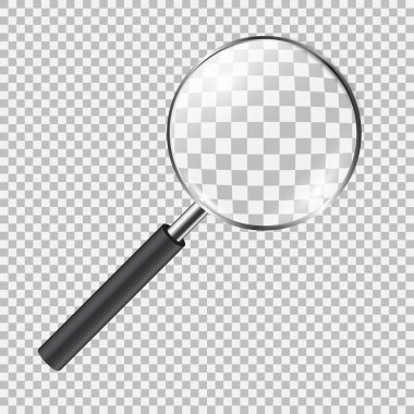 Realistic magnifying glass clipart