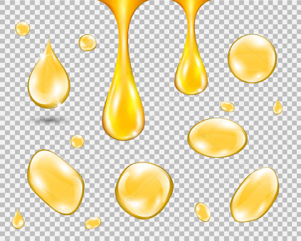 Gold drop of oil essence.