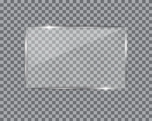 Glass plate on transparent background. — Stock Vector