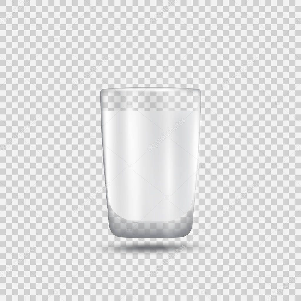 Realistic glass of milk