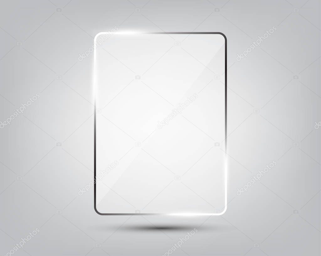 Glass plate on gradient background.