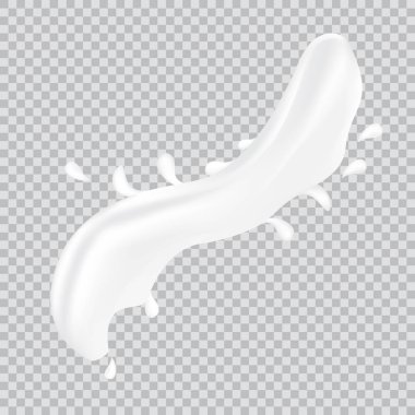 Gerçekçi süt sıçrama ve dökme.