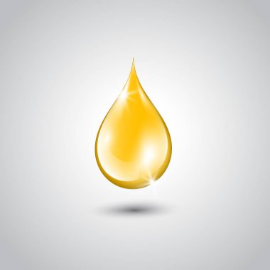 Gold drop of oil essence. clipart