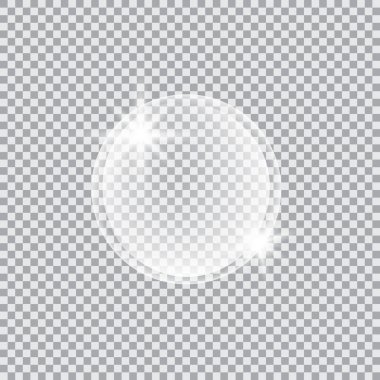 Kamaşma ve vurguları olan şeffaf cam Küre.