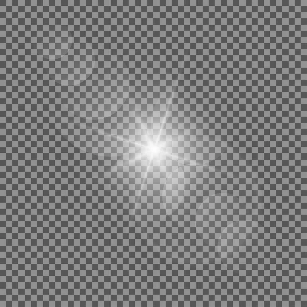 Flash solaire vectoriel transparent avec rayons et taches . — Image vectorielle