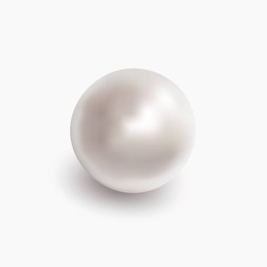 White shiny sea pearl clipart