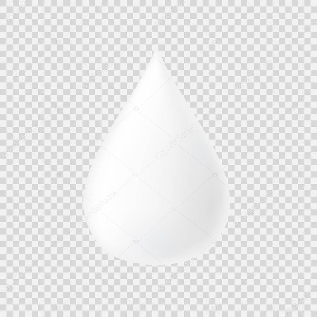Realistic drop of fresh milk. Yogurt realistic texture isolated on transparent background. EPS10 Vector