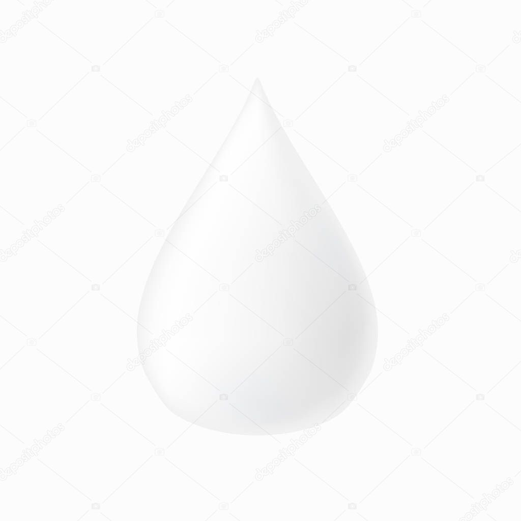 Realistic drop of fresh milk. Yogurt realistic texture isolated on white background. EPS10 Vector