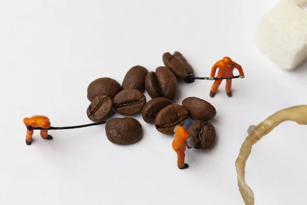 Concetto Pausa Caffè Con Perdere Persone Miniatura Caffè — Foto Stock