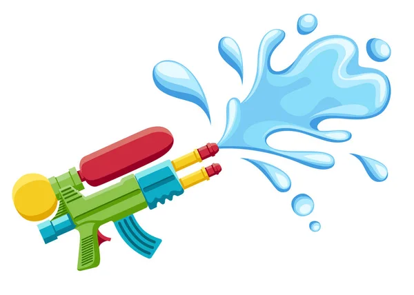 Water Gun Illustration Plastic Summer Toy Colorful Design Children Gun — Stock Vector