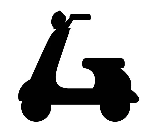 Schwarze Silhouette Retro Roller Flache Vektorsymbol Alte Verkehrsanschauung Cartoon Vektor — Stockvektor