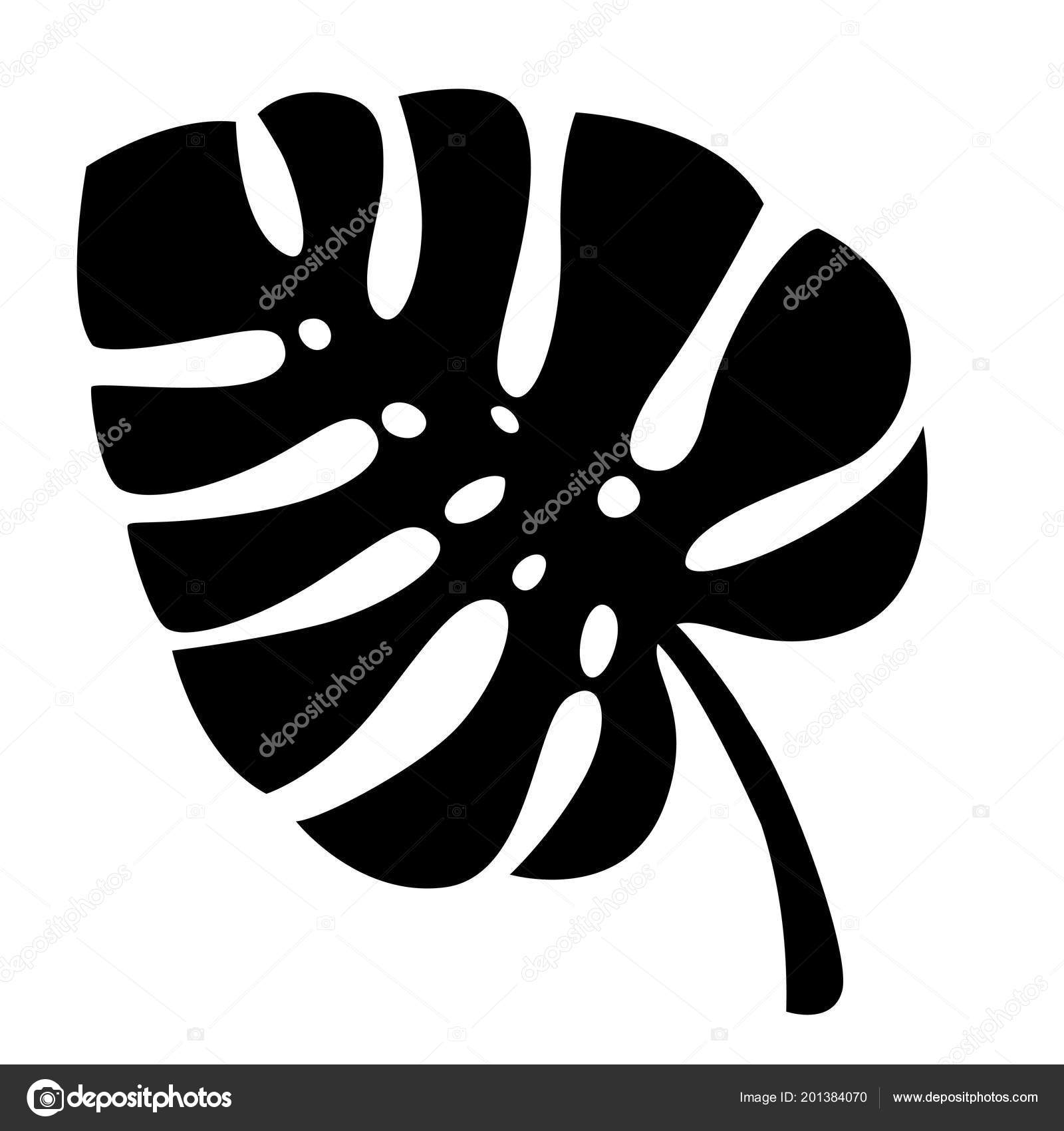 Download Black Silhouette Tropical Leaves Exotical Jungle Leaf Vector Floral Element — Stock Vector ...